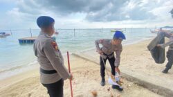 Jaga Pesona Wisata Nongsa, Satpolairud Polresta Barelang Gelar Bakti Bersih
